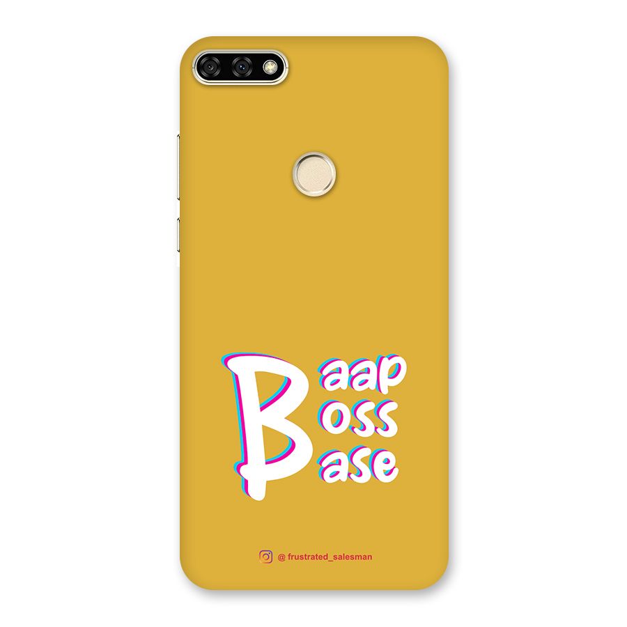 Baap Boss Base Mustard Yellow Back Case for Honor 7A
