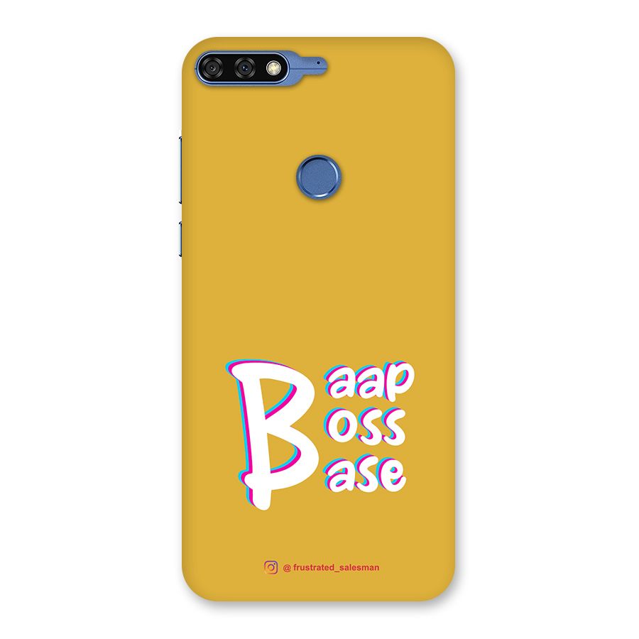 Baap Boss Base Mustard Yellow Back Case for Honor 7C