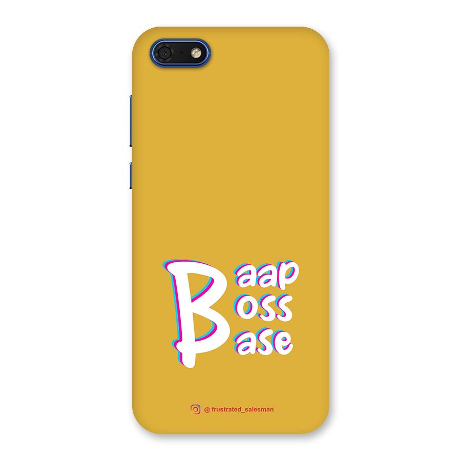 Baap Boss Base Mustard Yellow Back Case for Honor 7s