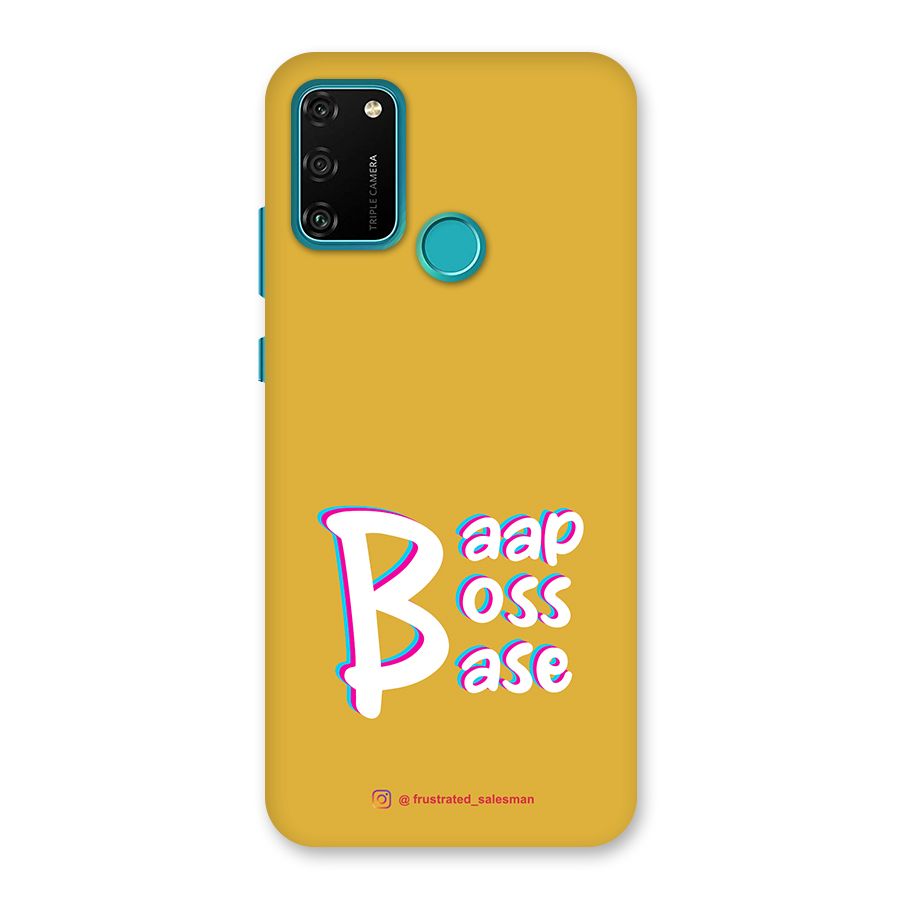Baap Boss Base Mustard Yellow Back Case for Honor 9A