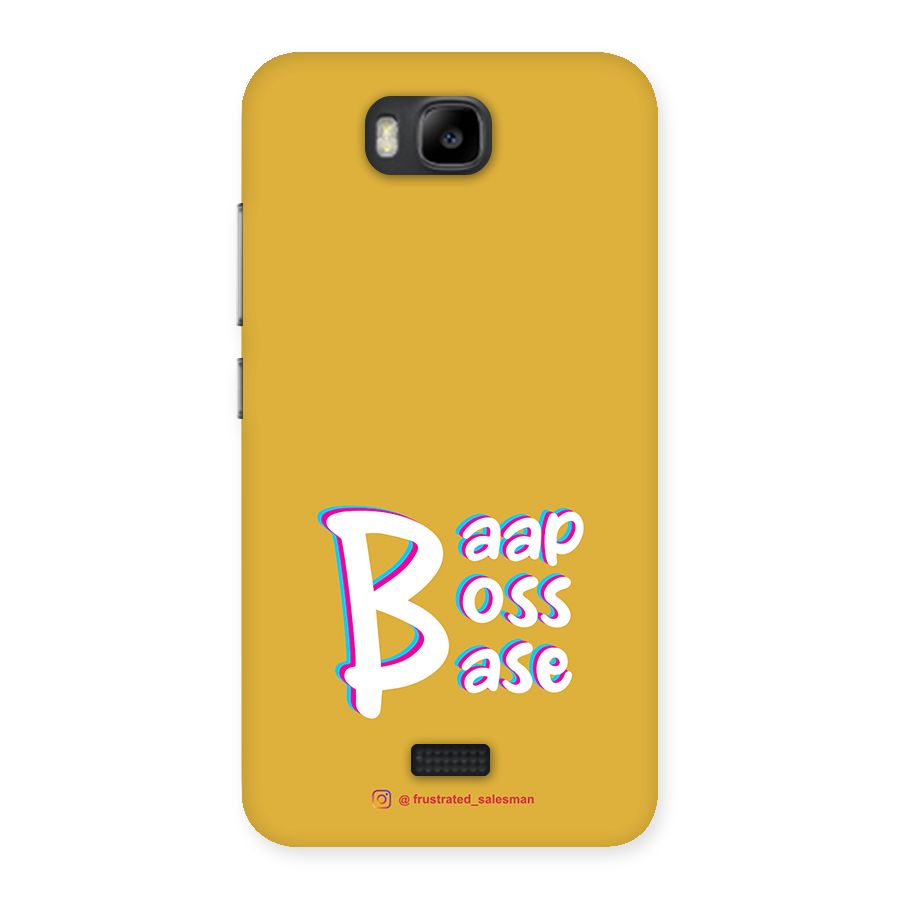 Baap Boss Base Mustard Yellow Back Case for Honor Bee