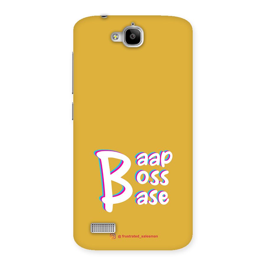 Baap Boss Base Mustard Yellow Back Case for Honor Holly