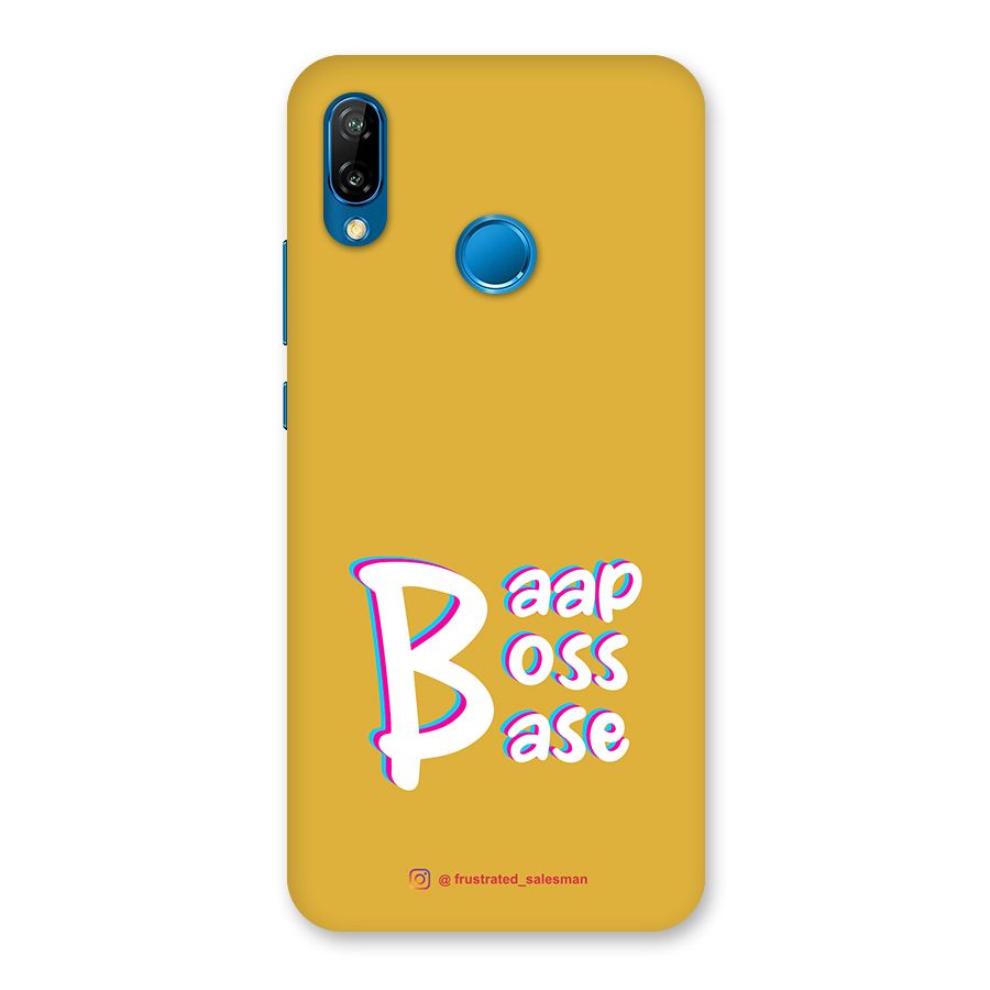 Baap Boss Base Mustard Yellow Back Case for Huawei P20 Lite