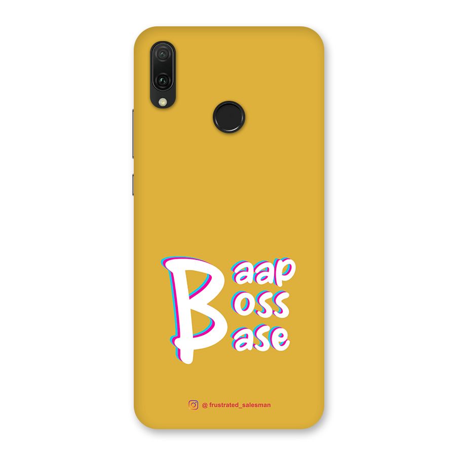 Baap Boss Base Mustard Yellow Back Case for Huawei Y9 (2019)