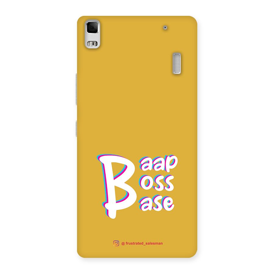 Baap Boss Base Mustard Yellow Back Case for Lenovo A7000