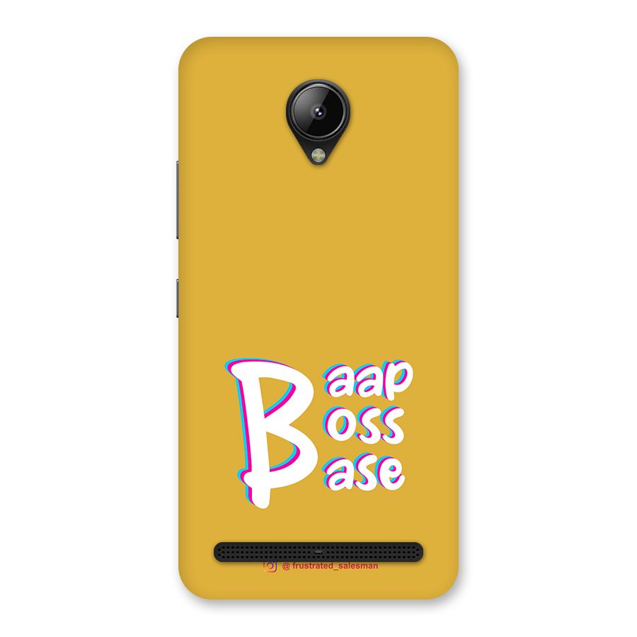 Baap Boss Base Mustard Yellow Back Case for Lenovo C2