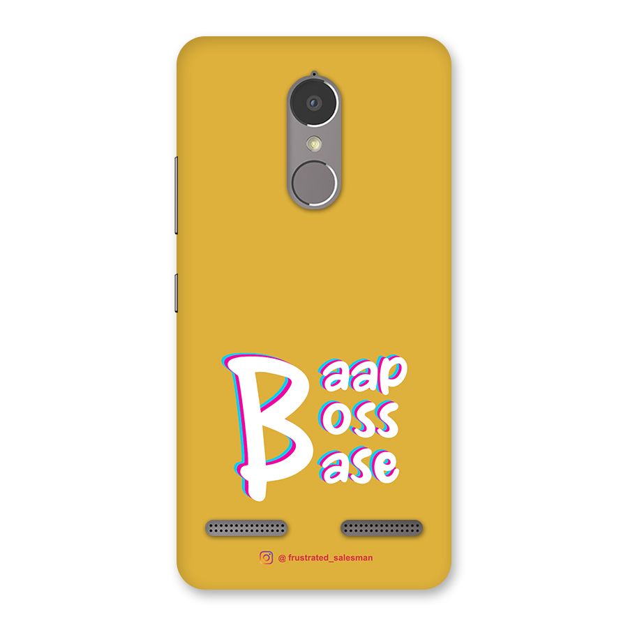 Baap Boss Base Mustard Yellow Back Case for Lenovo K6