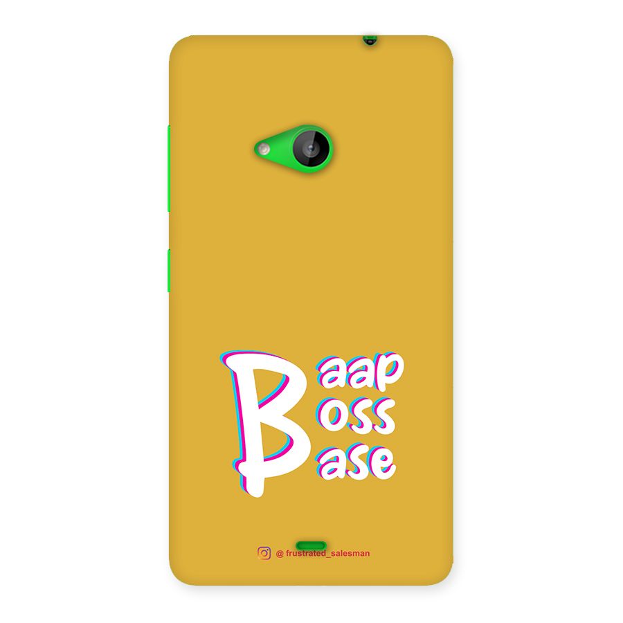 Baap Boss Base Mustard Yellow Back Case for Lumia 535