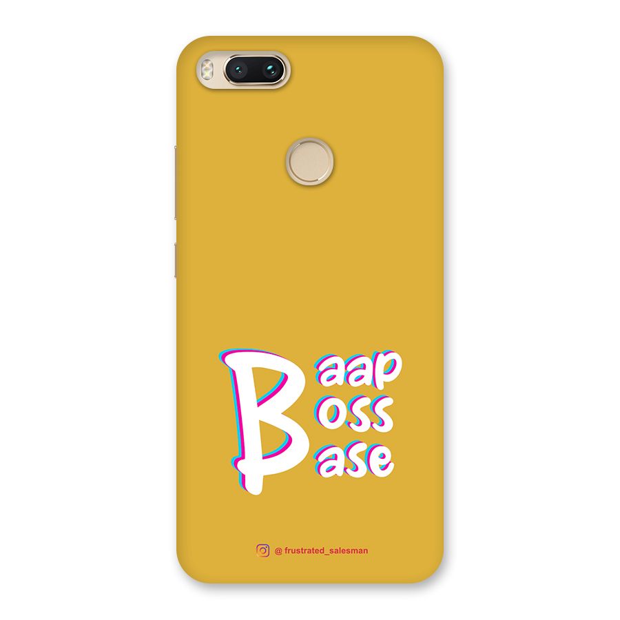Baap Boss Base Mustard Yellow Back Case for Mi A1
