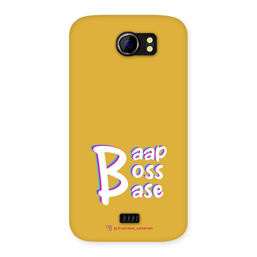Baap Boss Base Mustard Yellow Back Case for Micromax Canvas 2 A110