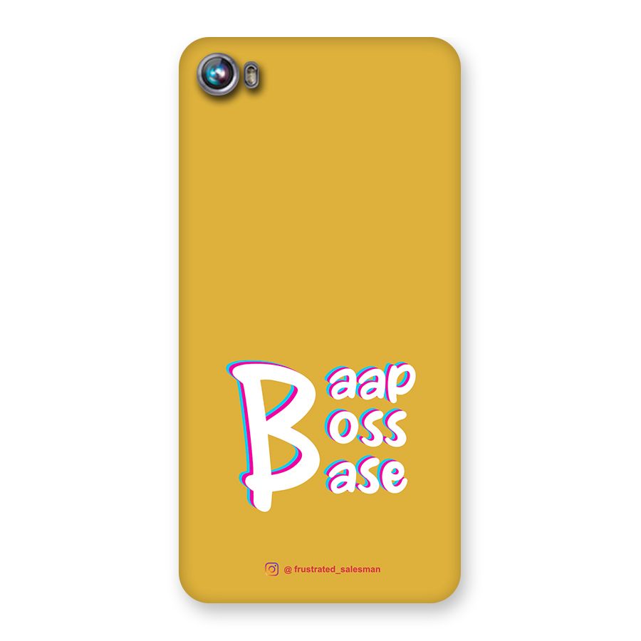 Baap Boss Base Mustard Yellow Back Case for Micromax Canvas Fire 4 A107