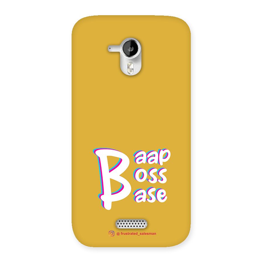 Baap Boss Base Mustard Yellow Back Case for Micromax Canvas HD A116