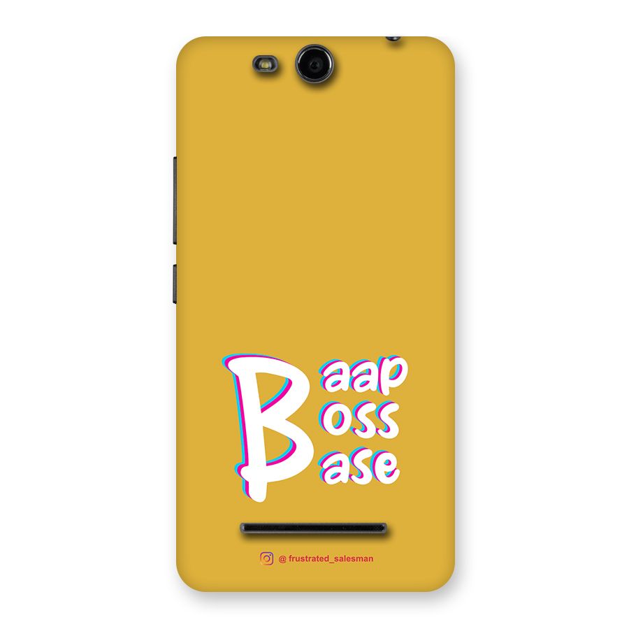 Baap Boss Base Mustard Yellow Back Case for Micromax Canvas Juice 3 Q392