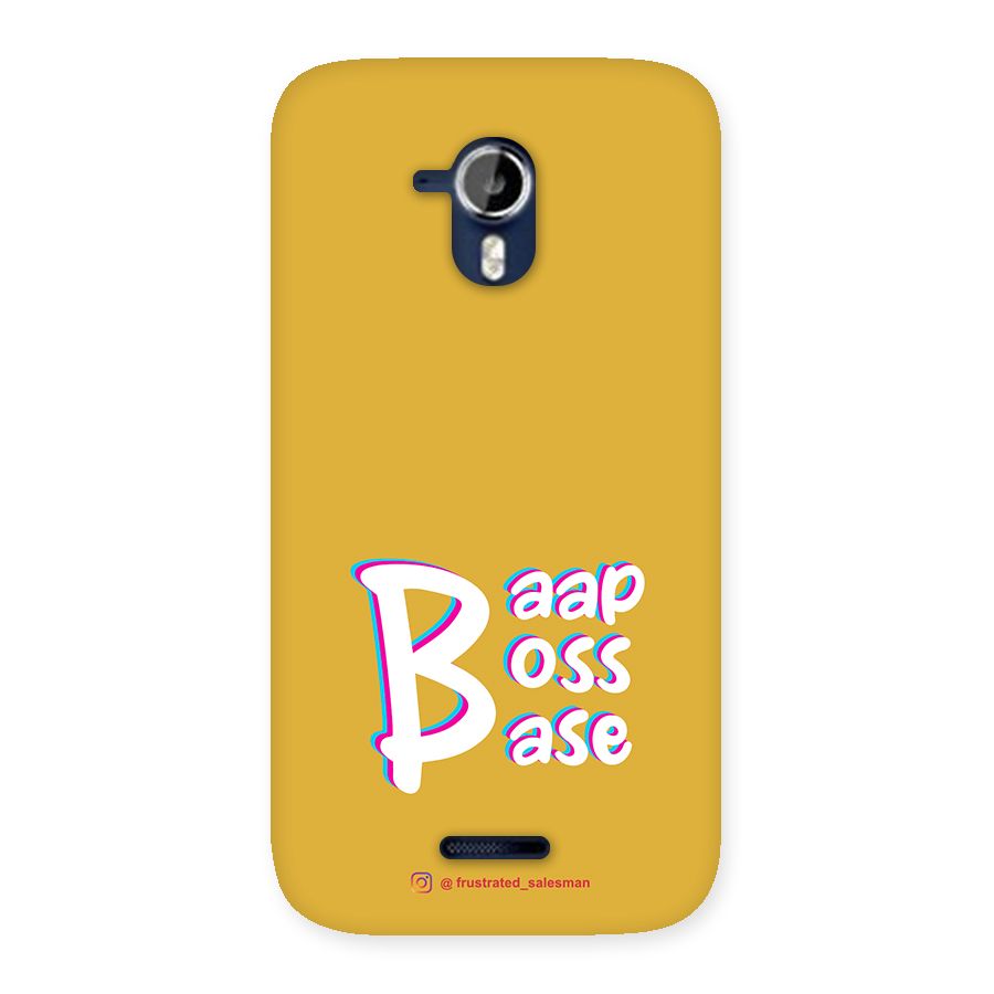 Baap Boss Base Mustard Yellow Back Case for Micromax Canvas Magnus A117
