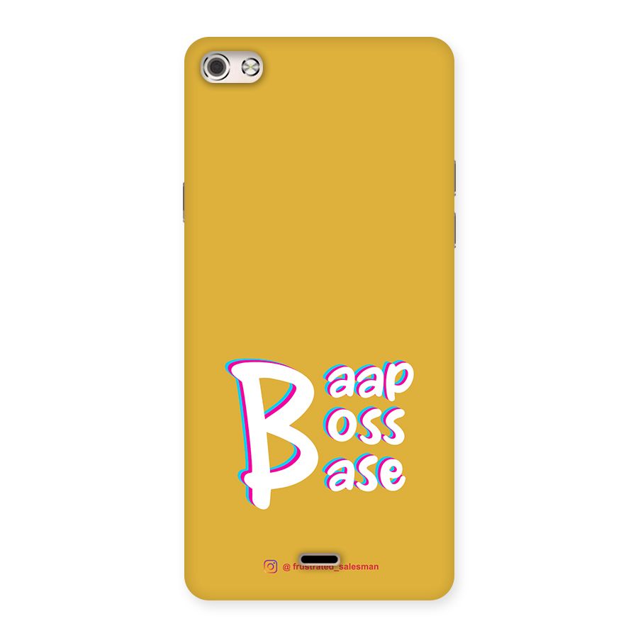 Baap Boss Base Mustard Yellow Back Case for Micromax Canvas Silver 5
