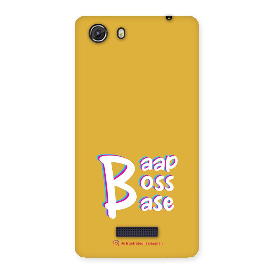 Baap Boss Base Mustard Yellow Back Case for Micromax Unite 3