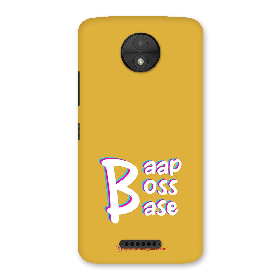Baap Boss Base Mustard Yellow Back Case for Moto C