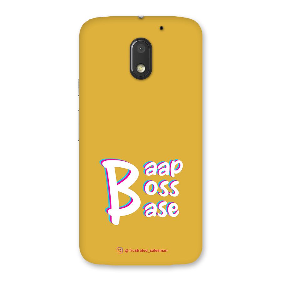 Baap Boss Base Mustard Yellow Back Case for Moto E3 Power