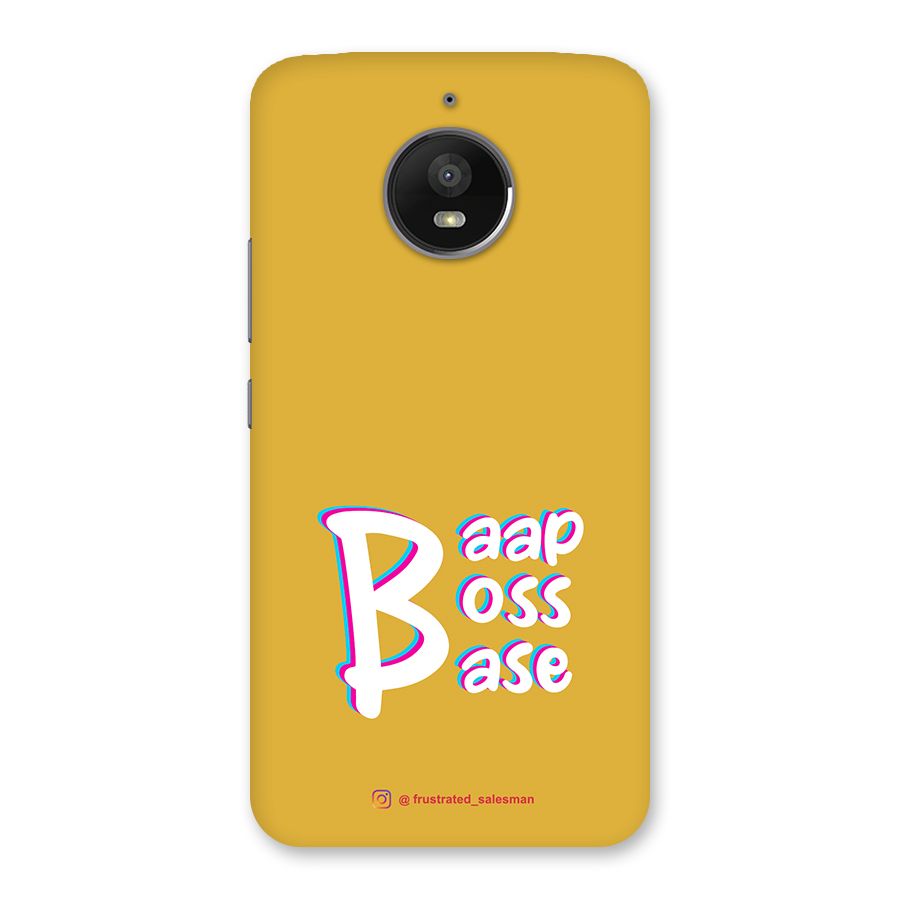 Baap Boss Base Mustard Yellow Back Case for Moto E4 Plus
