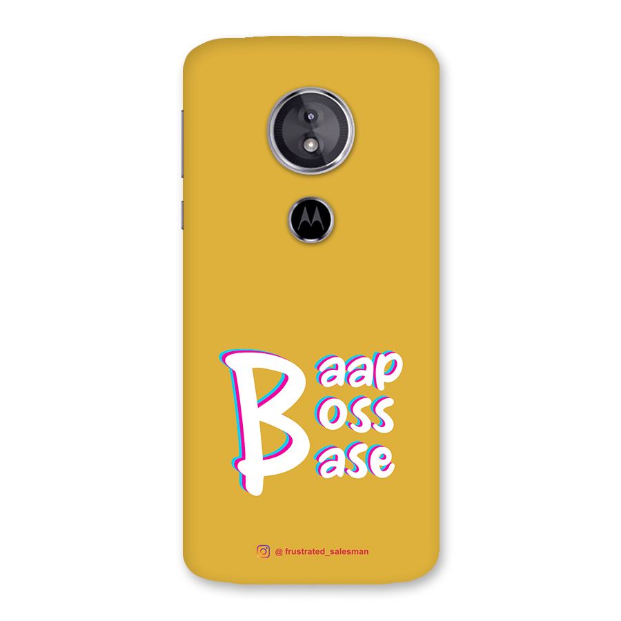 Baap Boss Base Mustard Yellow Back Case for Moto E5