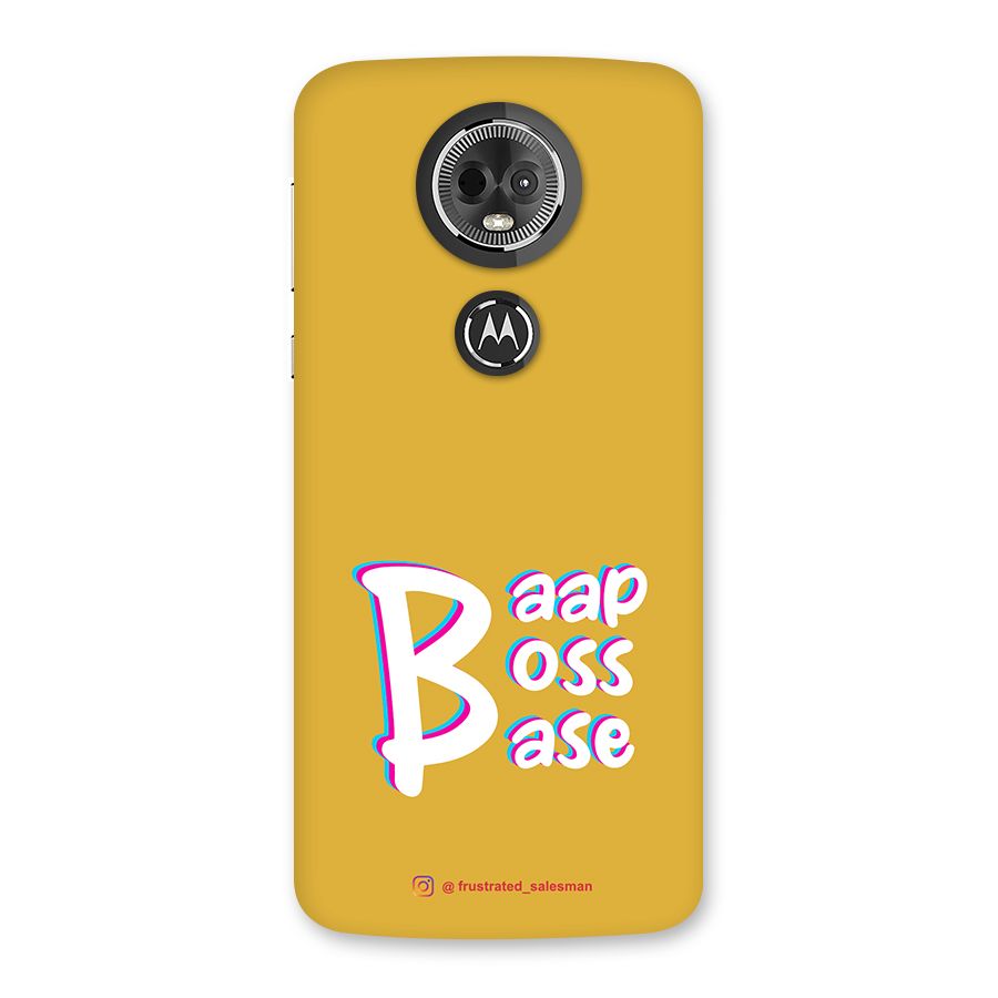 Baap Boss Base Mustard Yellow Back Case for Moto E5 Plus