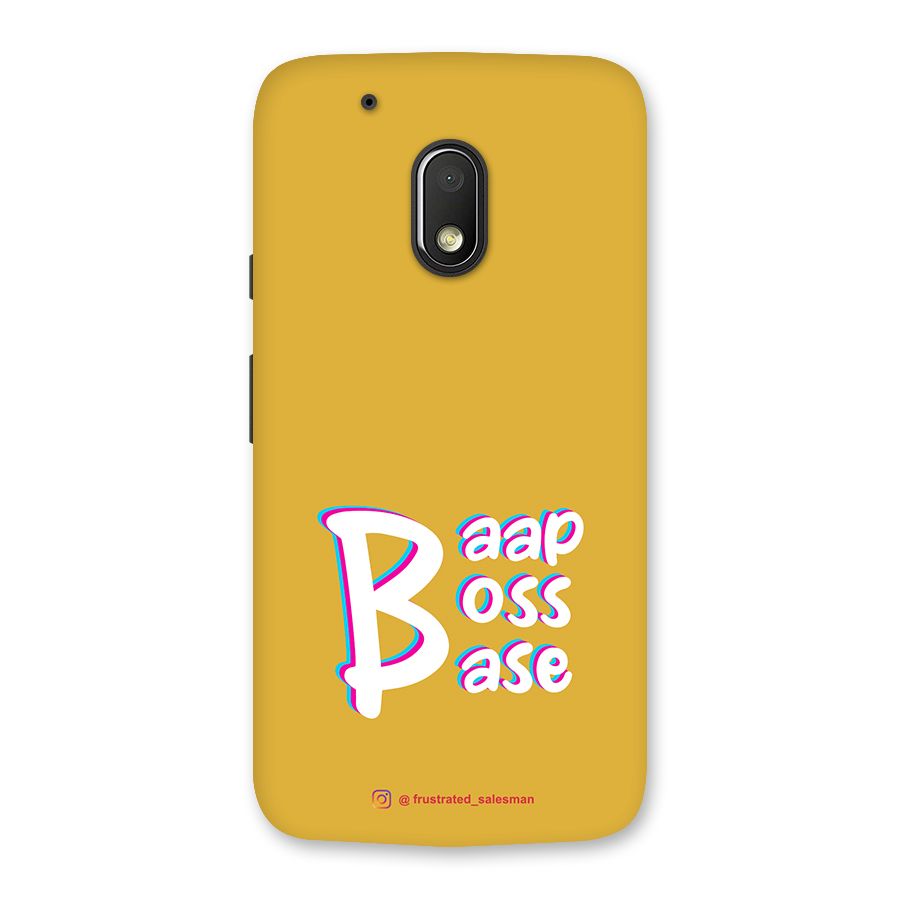 Baap Boss Base Mustard Yellow Back Case for Moto G4 Play