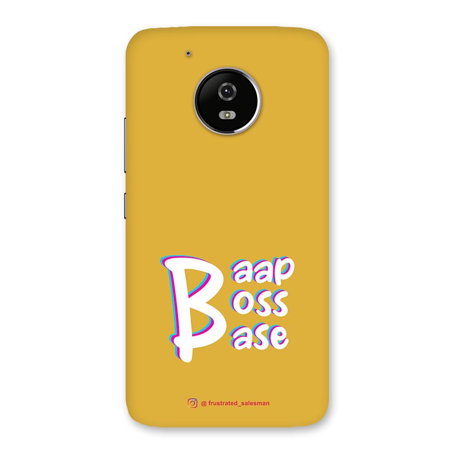 Baap Boss Base Mustard Yellow Back Case for Moto G5