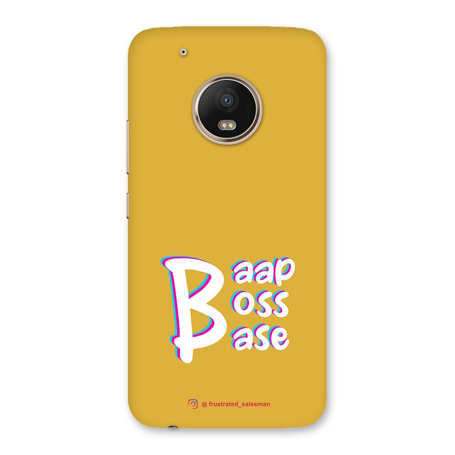 Baap Boss Base Mustard Yellow Back Case for Moto G5 Plus