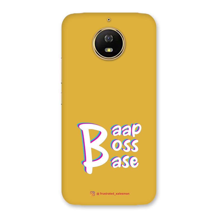 Baap Boss Base Mustard Yellow Back Case for Moto G5s
