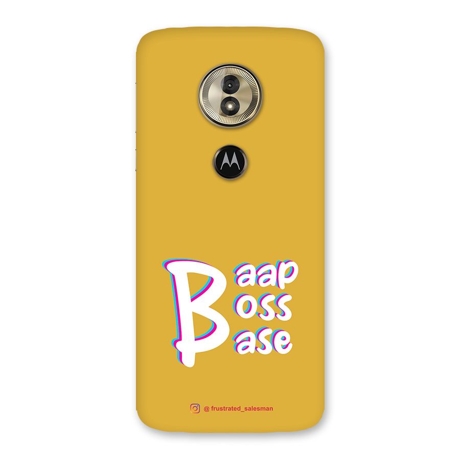 Baap Boss Base Mustard Yellow Back Case for Moto G6 Play