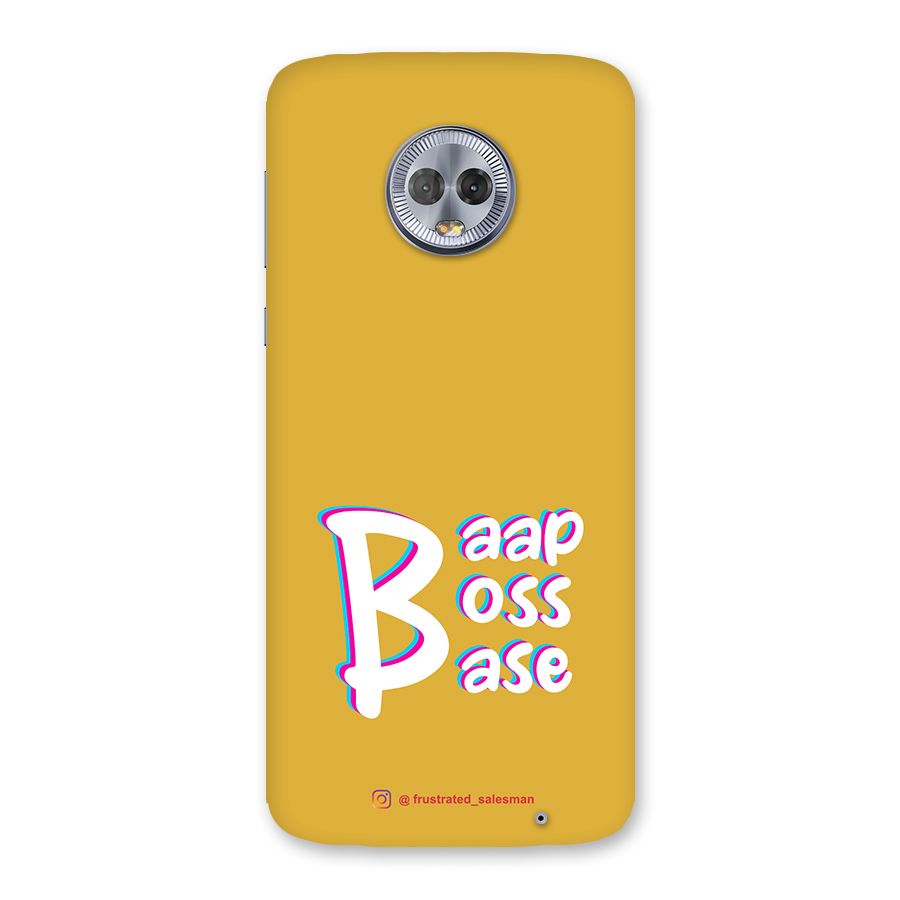 Baap Boss Base Mustard Yellow Back Case for Moto G6 Plus