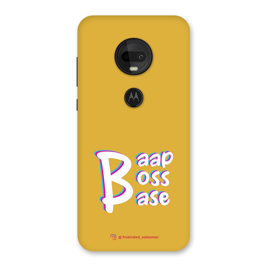 Baap Boss Base Mustard Yellow Back Case for Moto G7