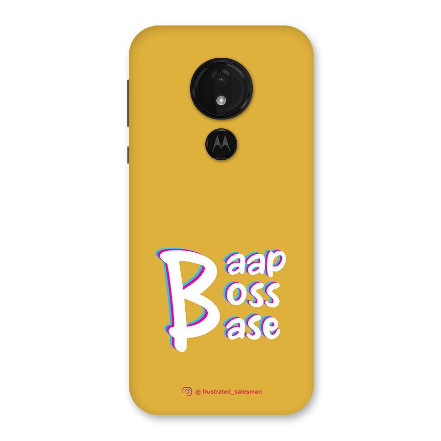 Baap Boss Base Mustard Yellow Back Case for Moto G7 Power