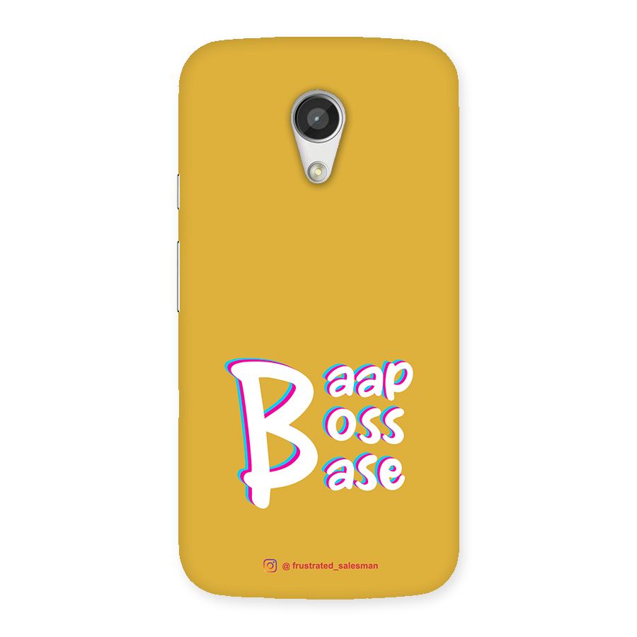 Baap Boss Base Mustard Yellow Back Case for Moto G 2nd Gen