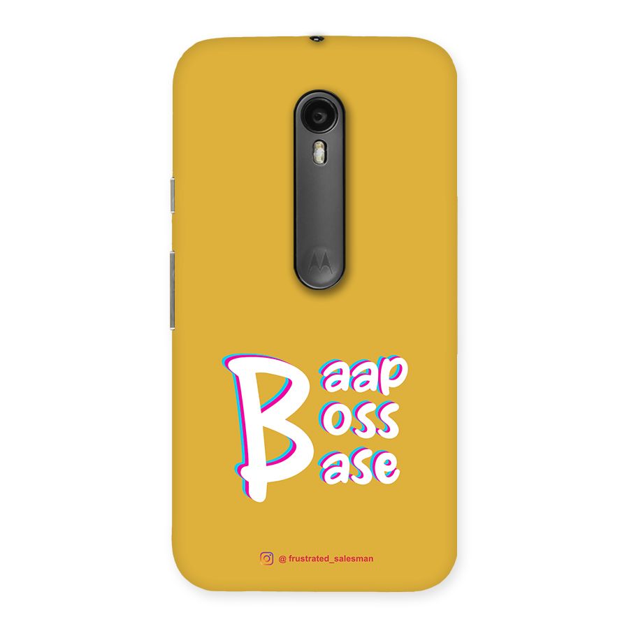 Baap Boss Base Mustard Yellow Back Case for Moto G Turbo