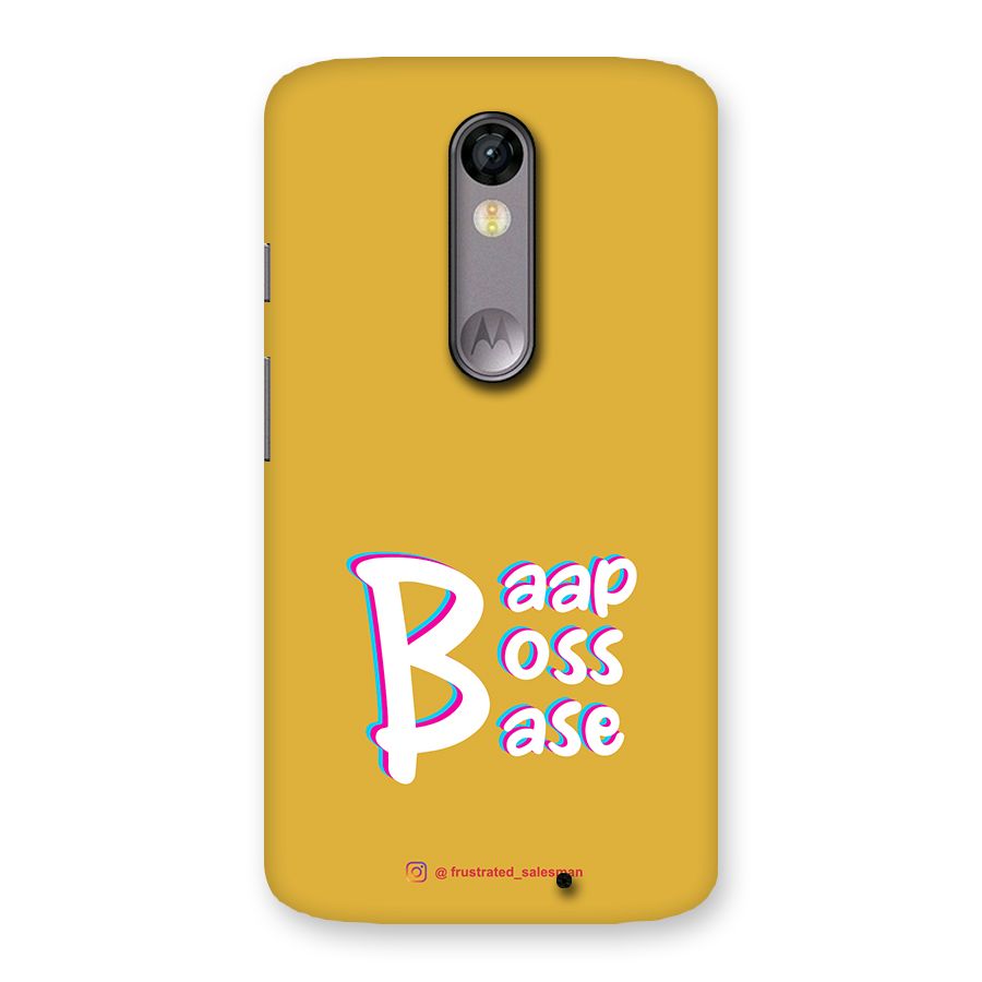 Baap Boss Base Mustard Yellow Back Case for Moto X Force