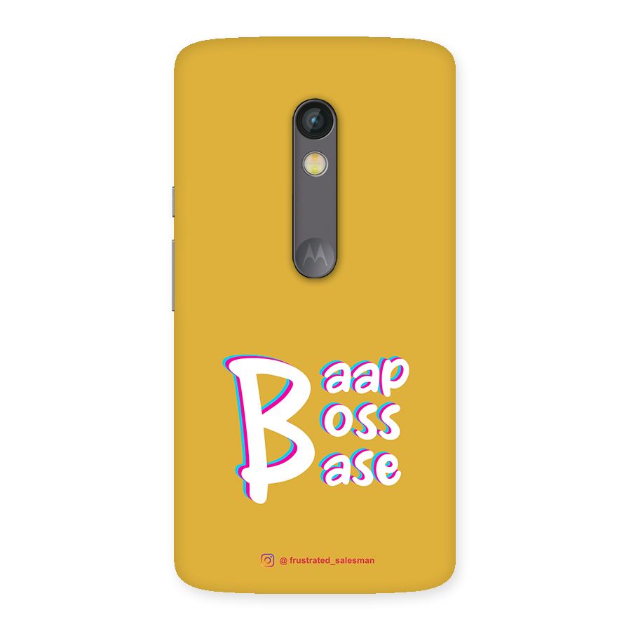 Baap Boss Base Mustard Yellow Back Case for Moto X Play
