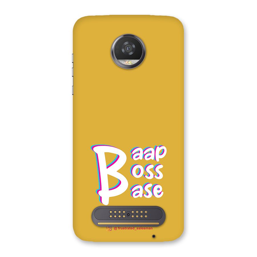 Baap Boss Base Mustard Yellow Back Case for Moto Z2 Play