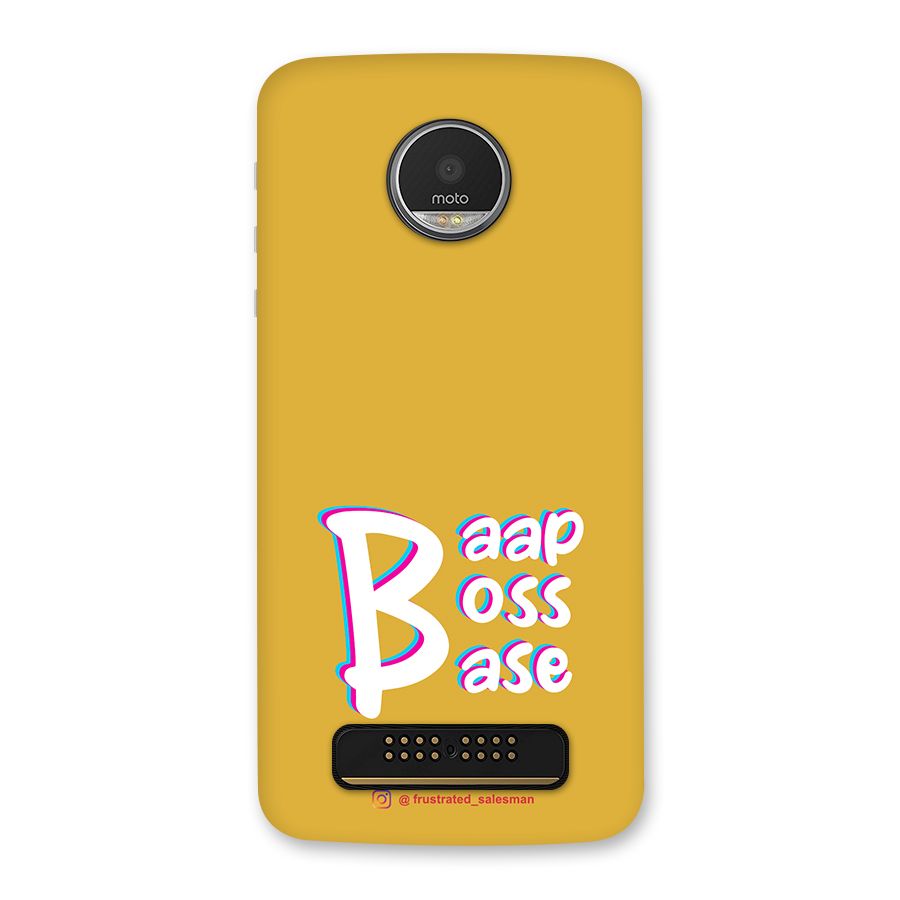 Baap Boss Base Mustard Yellow Back Case for Moto Z Play