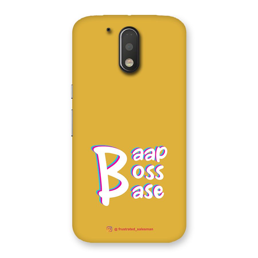 Baap Boss Base Mustard Yellow Back Case for Motorola Moto G4