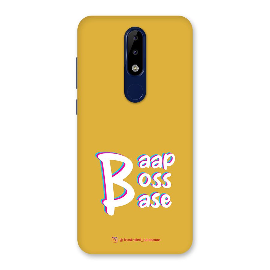 Baap Boss Base Mustard Yellow Back Case for Nokia 5.1 Plus