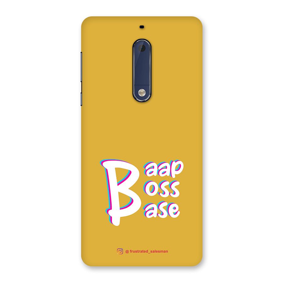 Baap Boss Base Mustard Yellow Back Case for Nokia 5
