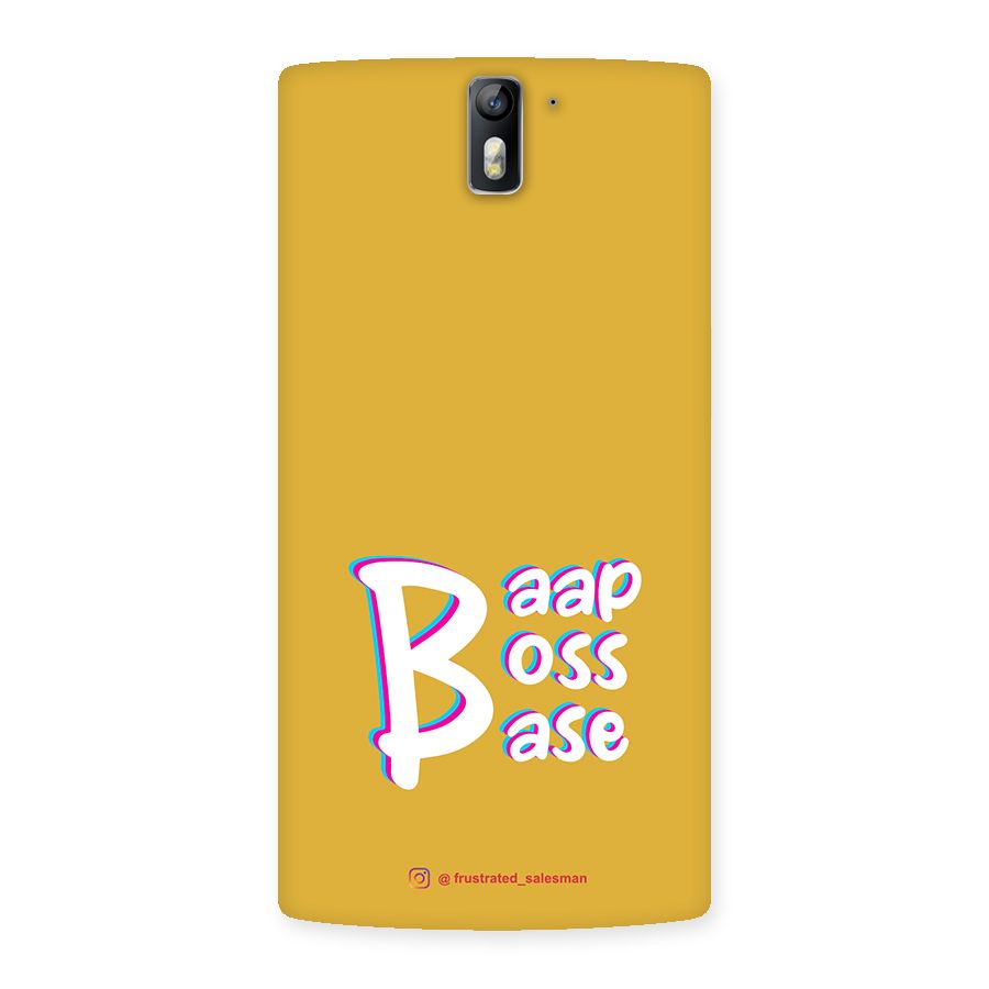 Baap Boss Base Mustard Yellow Back Case for One Plus One