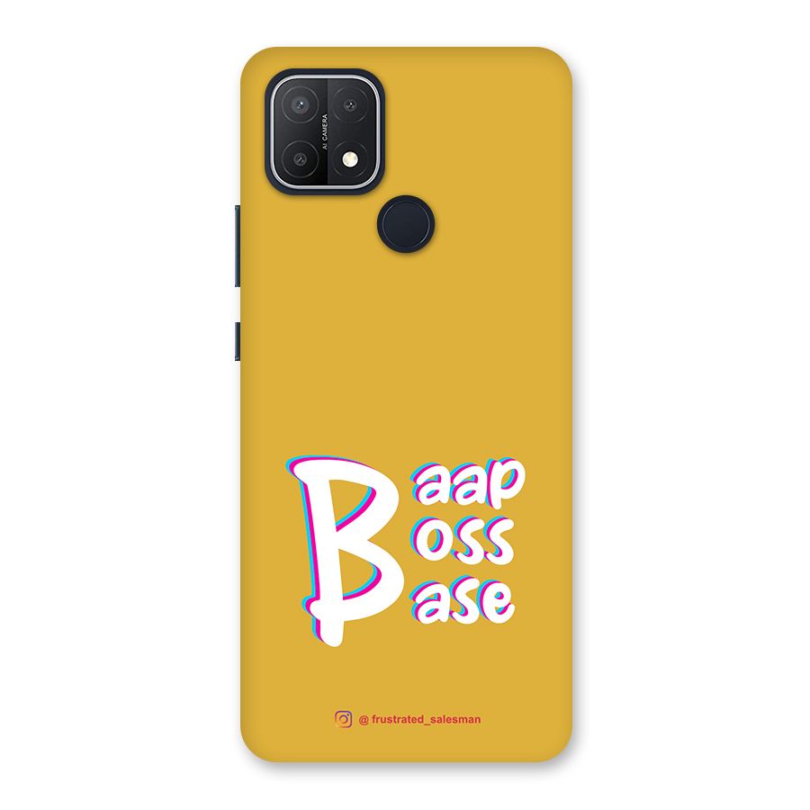 Baap Boss Base Mustard Yellow Back Case for Oppo A15s