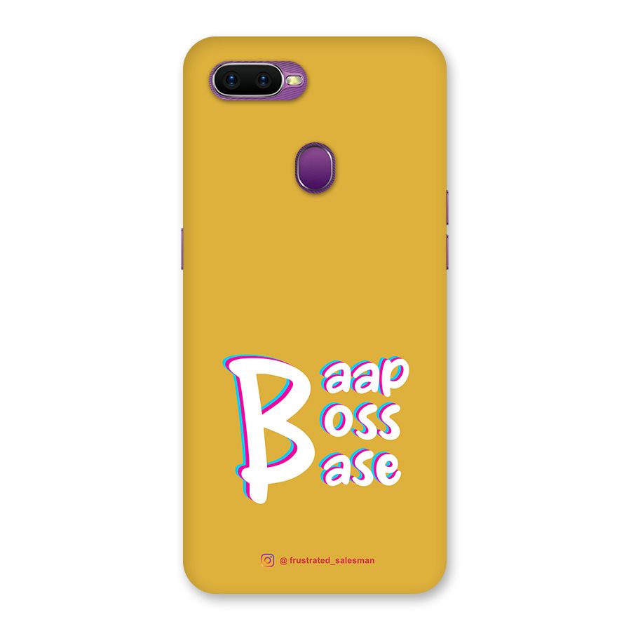 Baap Boss Base Mustard Yellow Back Case for Oppo F9