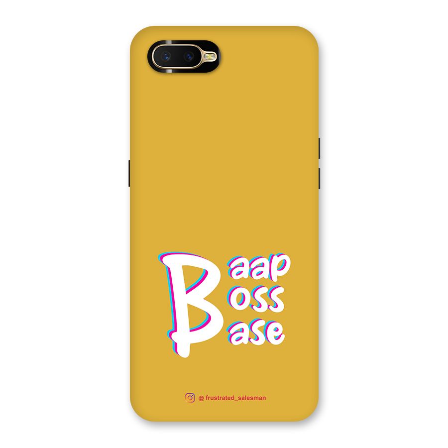 Baap Boss Base Mustard Yellow Back Case for Oppo K1