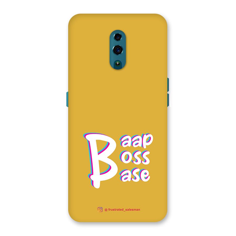 Baap Boss Base Mustard Yellow Back Case for Oppo Reno