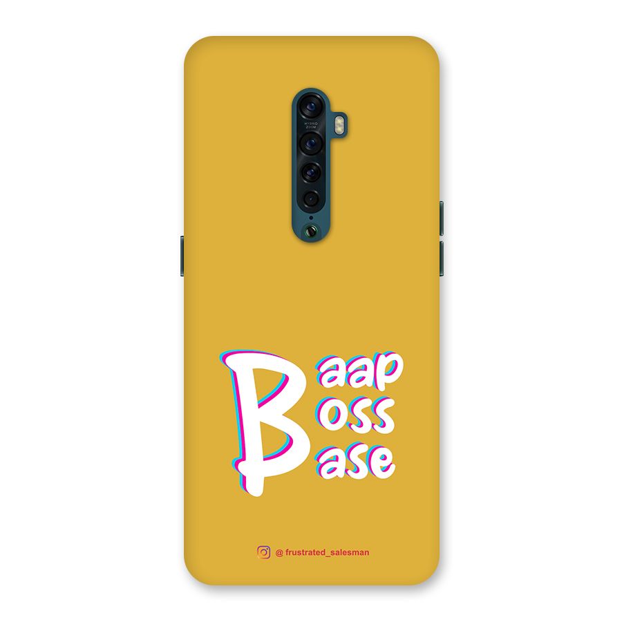 Baap Boss Base Mustard Yellow Back Case for Oppo Reno2