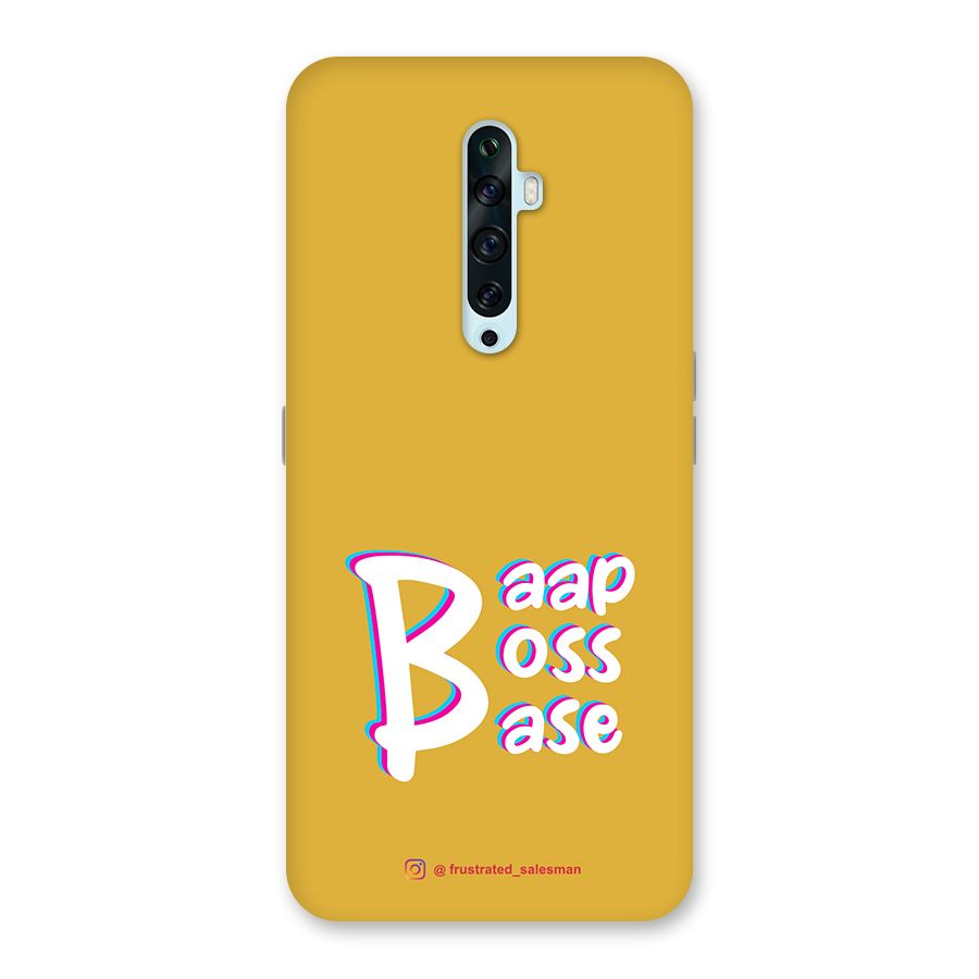 Baap Boss Base Mustard Yellow Back Case for Oppo Reno2 F