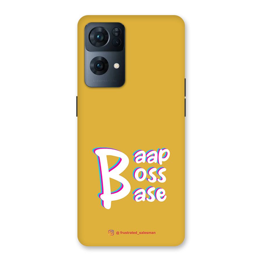 Baap Boss Base Mustard Yellow Back Case for Oppo Reno7 Pro 5G
